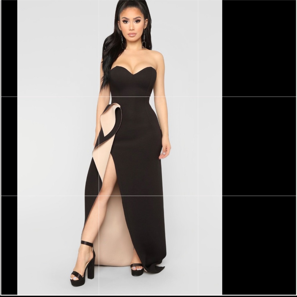 One Night Only Dress - Black/Nude